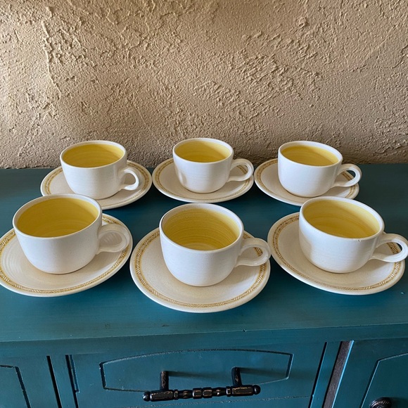 Franciscan Earthenware Haciendan Yellow  Coffee Cups